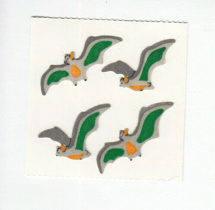 Adorable Great Seven Fuzzy Flying Bats Sticker Sheet