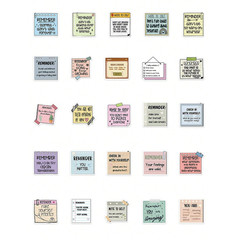 50pcs Waterproof Stickers English Text Reminder Adhesive Back to School Supplies