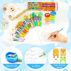 24 PCS Birthday Goodie Bags Stationery Pack Multicolor Pen Notebook Eraser