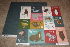 Echo Park 12×12 Double Sided Scrapbook Paper Lot of Ten ~ Zoo/Animal Safari