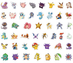 200Pcs Cute Pikachu Pokemon Stickers Kawaii Laptop Phone Stickers Kid Gift