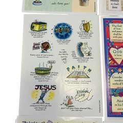 Christian Stickers Lot Religious Mixed Scripture Encouragement Vintage 54 Sheets