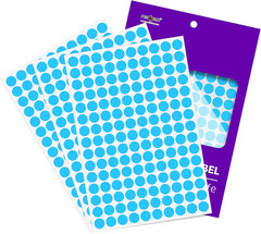 1500PCS Colored Dot Stickers 1/2″ round Color Code Sticker Black Small Circle La