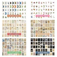 Npcswxq 300Pcs Washi Scrapbook Supplies Sticker Set,Nature Vintage Scrapbooki…