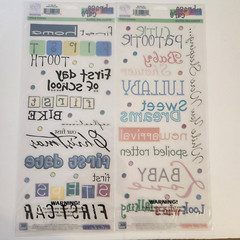 NEW Lot 2 Sheets Stickers BABY / MILESTONES Phrase Cafe Words Phrases Quotes -G