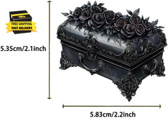 50 Pcs Dark Aesthetic Gothic Transparent Stickers,Black Rose Flower Stickers Pac