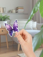 Purple Butterfly Die Cut Vinyl Stickers Scrapbooking Laptop Waterbottle