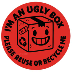 Ugly Box Reuse or Recycle Stickers | Eco-Friendly Shipping Packaging Label
