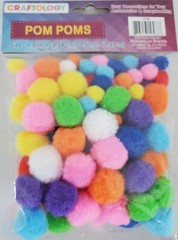 Craftolgy Pom Poms Variety Multicolor (lot of 2) each pk 100pcs different sz NWT
