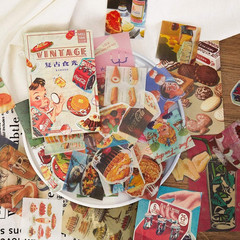 Vintage Washi Stickers Set Scrapbook Material Paper Fruit Food Cake Pizza Ice Cr