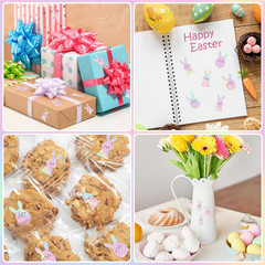 600Pcs Easter Stickers Roll for Kids Holographic Bunny Rabbit Egg Shaped Self Ad