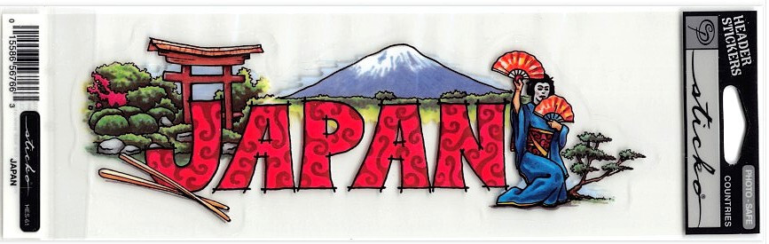 NIP Stickopotamus Sticko JAPAN Country Scrapbook Embellishment Header Stickers