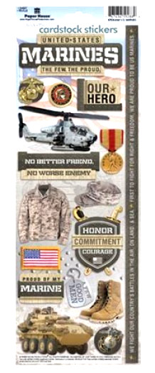 Marines U.S. United States Military Honor Courage Few Proud Paper House Stickers