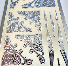 Class A Peels Victorian Silver Foil Stickers Borders Corners RARE NOS Scrapbook