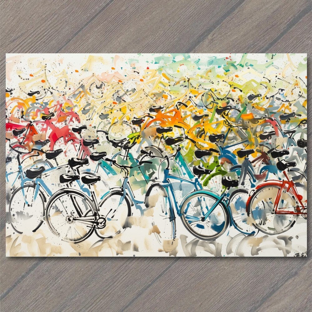 STICKER Bicycle Collage Riding Bikes Funny Cute Strange Wheels Fun Cute Art