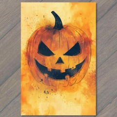 STICKER Halloween Pumpkin Cute Orange Jack-O-Lantern Adorable Spooky Fall Fun