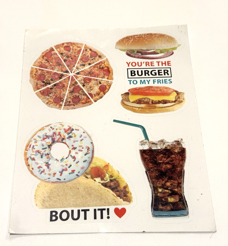 Horizon Group USA Stickers Pizza Burger Taco Soda Pop Donut 69997 Unused 2016
