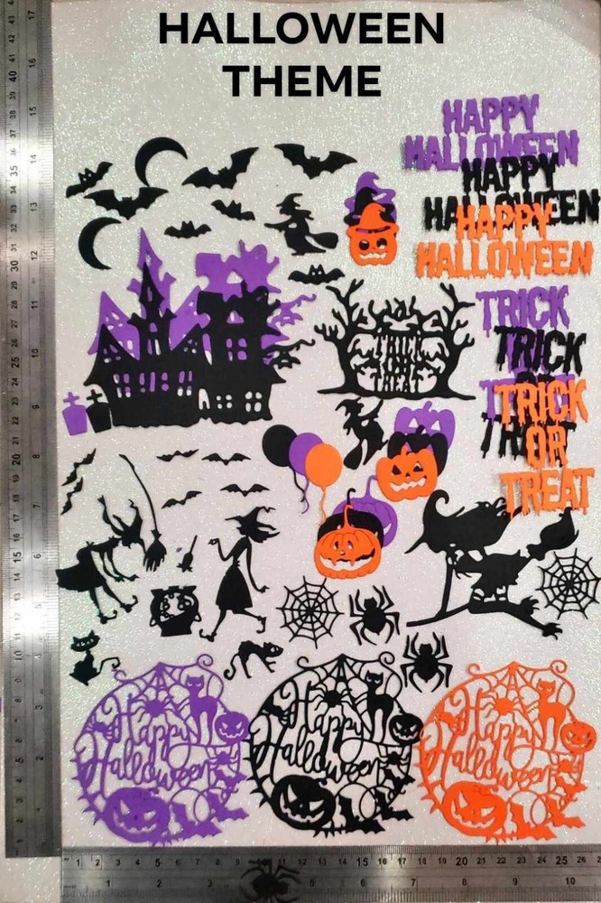 HALOWEEN THEME PAPER DIECUT FOR CRAFT SCRAPBOOKING CARDMAKING EMBELISHMENT
