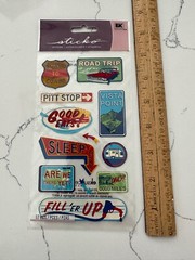 Sticko 12PC Coast to Coast Stickers Sign Pitt Stop Good Eats Road Trip Scrapbook