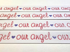 Our Angel Pink Blue Hearts Glitter Accents K&Company 4pc 6″ Border Stickers