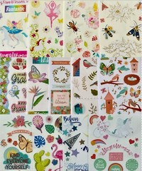 199+ Stickers themed Birds Spring meadow plants insects sunshine rainbow bloom