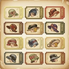 Hat Tickets Junk Journal Scrapbook Choose A Set