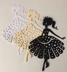 LITTLE PRINCESS Die-Cuts (3pc)Approx.3”x4-1/2”•Crown•Wedding•Bride•Castle•Dance