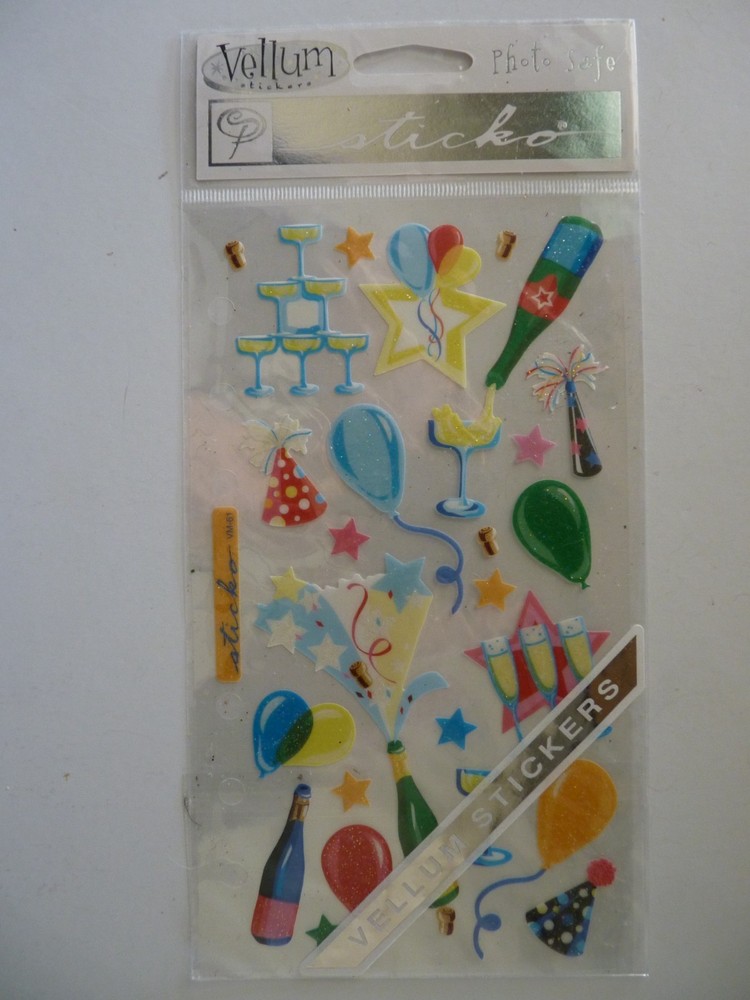 Stickopotamus/Sticko CELEBRATIONS Binder Sheet Scrapbook Stickers Vellum