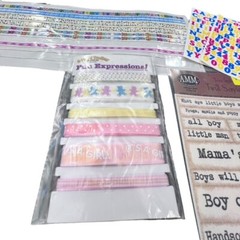 Craft Lot stickers Ribbons Vintage Scrapbooking Card Making Embellishments NEW