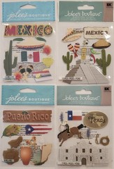 Lot Of 10 JOLEE’S BOUTIQUE Dimensional Scrapbooking Stickers TRAVEL DESTINATIONS
