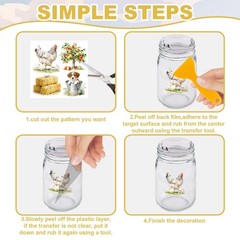 25 Sheets Farm Animals Rub on Transfer Stickers – 100 Patterns for Crafts, Decor