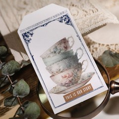 26 pcs Tea Cup Translucent Vellum Matte Surface Paper Sticker Scrapbook Craft