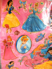DISNEY PRINCESS Laser Stickers CINDERELLA Snow White ARIEL Jasmine AURORA Belle