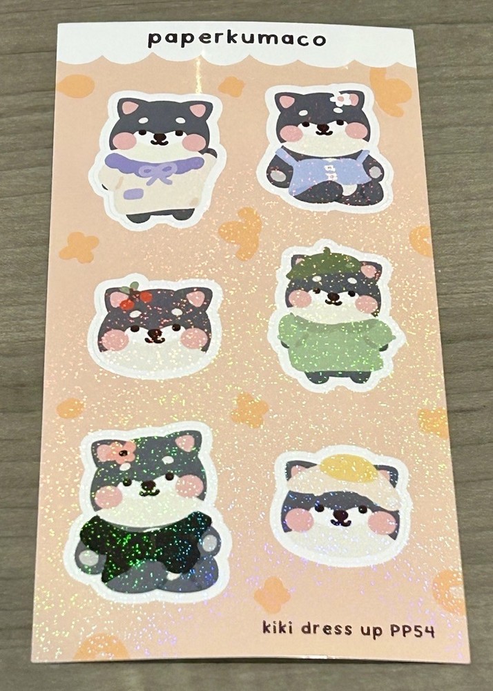 NEW PaperKumaCo “Kiki Dress Up” Sticker Sheet Paper Kuma Co Stickers