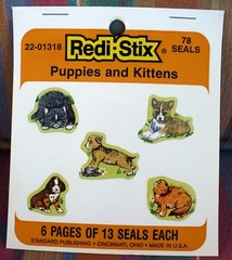 STANDARD REDI-STIX PUPPIES AND KITTENS 78 SEALS 6 SHEETS