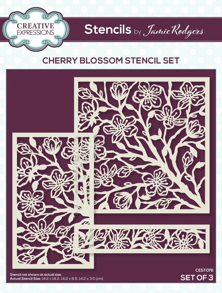 Creative Expressions STENCILS – CHERRY BLOSSOM SET – SET OF THREE