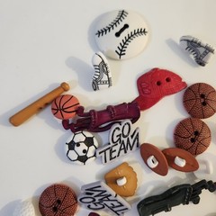UNUSED Decorative Buttons SPORTS Baseball Golf Soccer Crafts Sewing Scrapbook