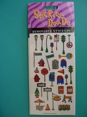 Vtg 1997 Gibson Stickety Doo Da Sticker Pack ROAD SIGNS (2) Sheet Removeable