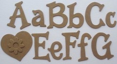 1.5 FUN SERIF FONT – Upper & Lowercase Alphabet Letters Chipboard- 55 Pc