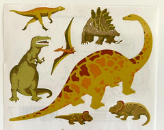 Lot of 2 Sheets MRS GROSSMAN’S DINOSAURS Stickers 2003 T-REX Brontosaurus
