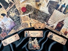 Vintage Gothic Apothecary Ephemera Bundle Junk Journal Kit Witchy Halloween