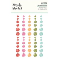 Crafts Enamel Dots SS Sticky Back Glitter Heartstrings Red Pink Green Blue