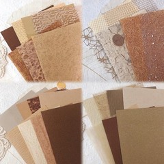30 Pcs Vintage Textured Scrapbook Paper & Mesh, Junk Journal Supplies, Crafting