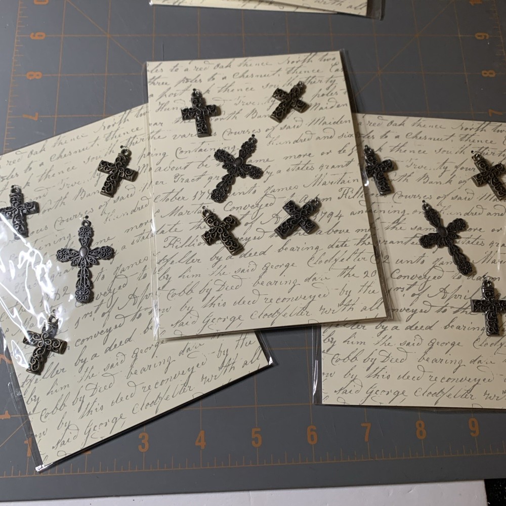 Michaels- Metal Icons Scrapbook Religious Cross Crafting Journal Embellishments