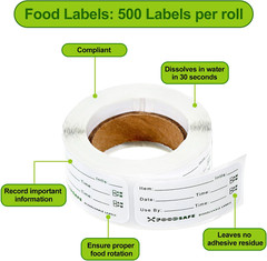 1500 Pieces Food Labels for Catering Food Date Storage Labels 1 X 2 Inch