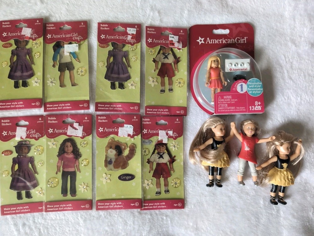 American Girl Bubble Stickers Sticker LotPack 8 And 3 Small Dolls And Lego Doll