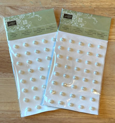 Stampin Up! Jewels BASIC PEARL LARGE Faux Pearl Adhesive Backed 8mm 40pcs each