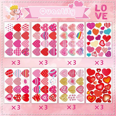 Heart Stickers for Kids, Valentines Day Colorful Heart Stickers Valentine’S Day