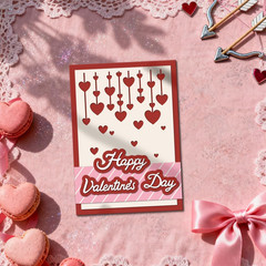 Valentine’S Day Wishes Metal Die Cuts Heart Background Card Making Carbon Steel