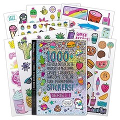 1000+ Cute Kids Stickers Book 40 Pages Scrapbook Planner Craft Reward Stickers